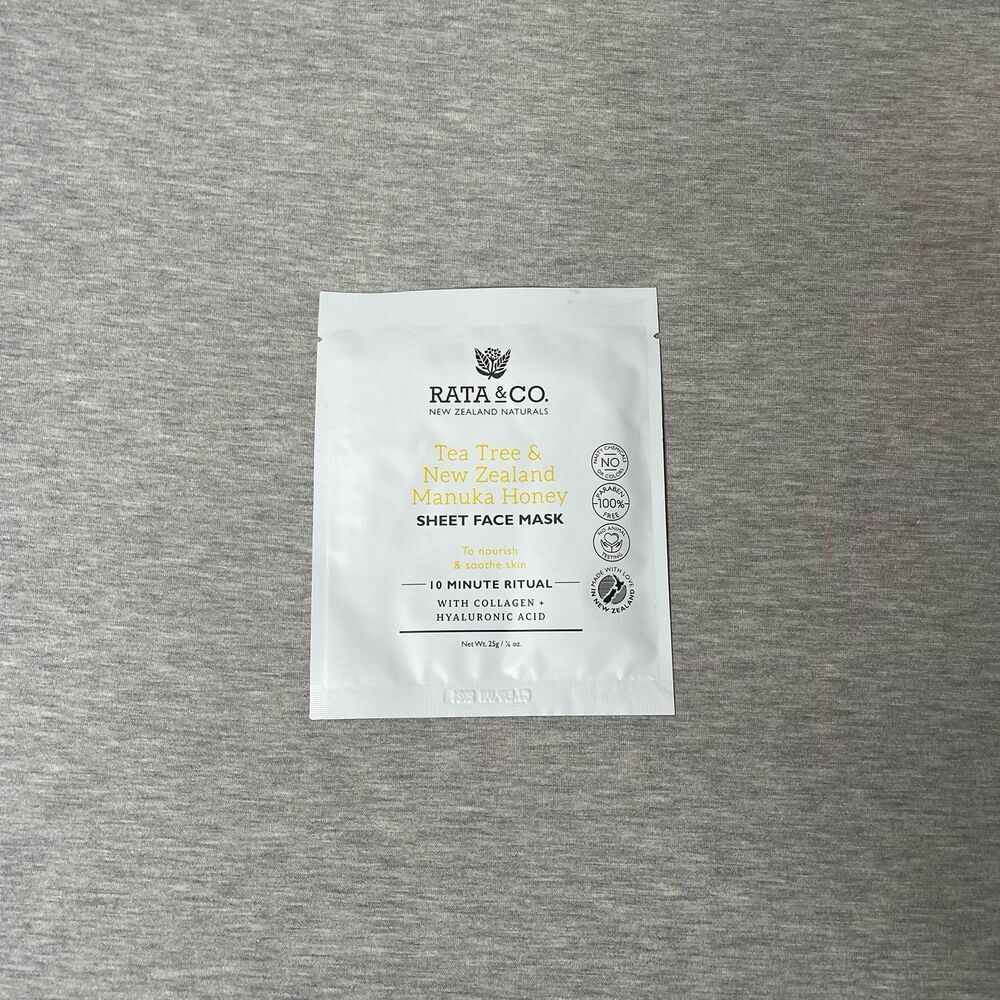 Rata & Co Tea Tree & New Zealand Manuka Honey Sheet Face Mask